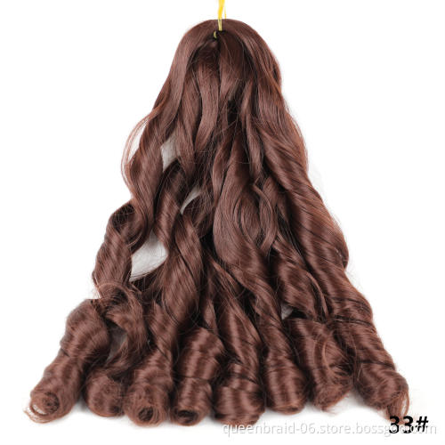 Omber Loose Wave Crochet Hair Extension For Braids Spiral Curls Synthetic Hair 20 Inch Pre Stretched Braiding Hair